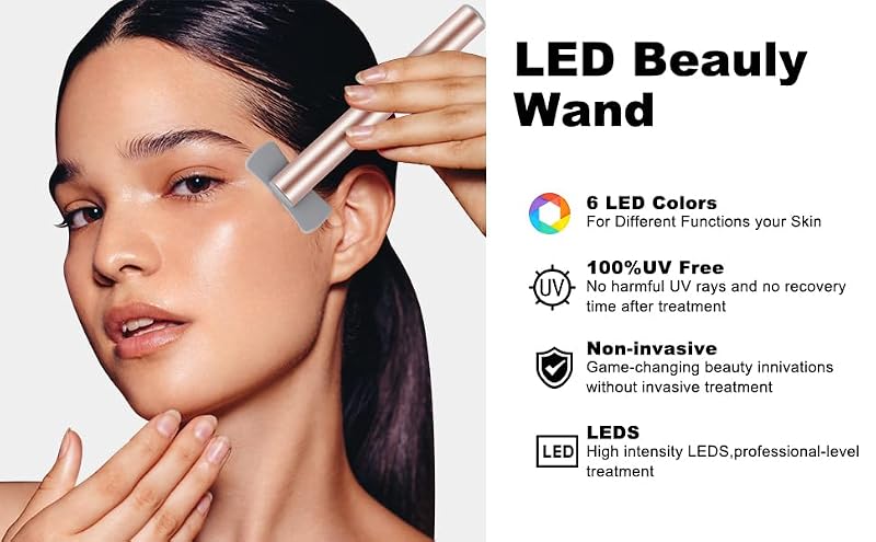 6-in-1 LED Light Therapy Wand for Face & Eyes