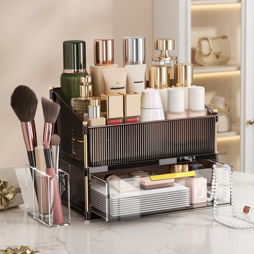 INVSSENE Stackable Makeup Organizer with Drawer