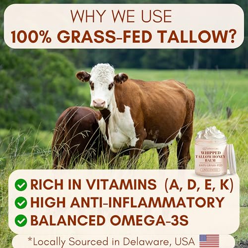 Whipped Beef Tallow Face Balm with Honey & Calendula - 4oz