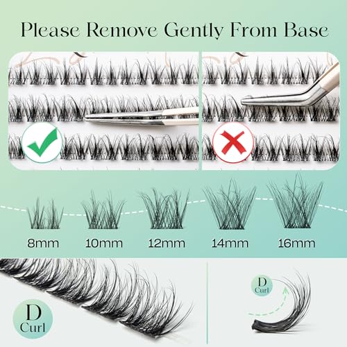 0.05mm Silk Lash Clusters D Curl Wispy 8-16mm Mix 120pcs