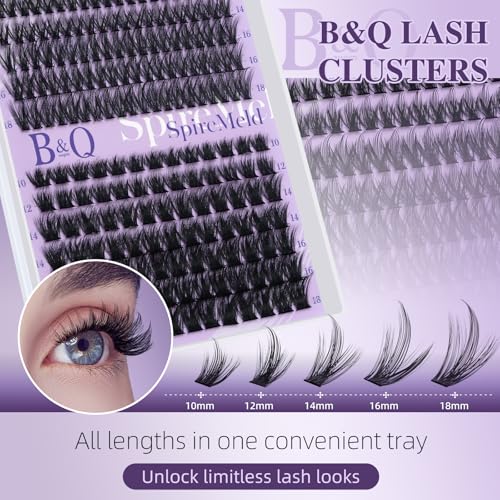 B&Q SpireMeld Lash Clusters - 280 Pcs Fluffy Manga Eye Lashes
