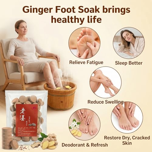 Ginger & Mugwort Herbal Foot Soak Effervescent Tablets - 20 Count