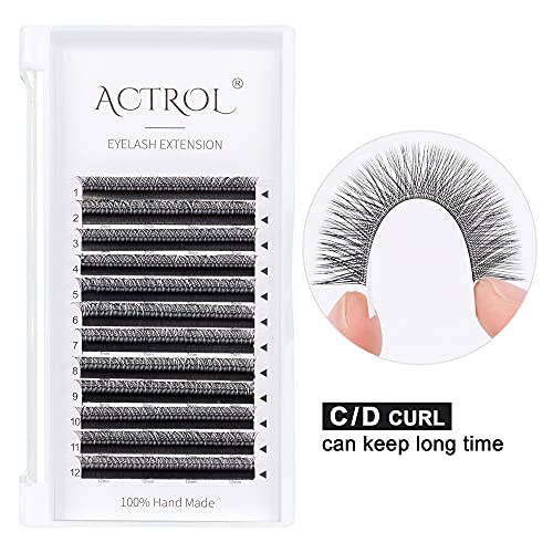 ACTROL YY Eyelashes Extension Lashes Black C Curl 0.07mm 8-12mm Mix Lash Volume Extension Easy Fans Y Shaped Premade Soft Eyelashes Supply