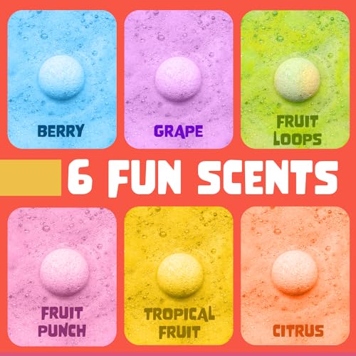 Superhero Bath Bombs with Surprise Toys - 6 Pack, Fruity Scent