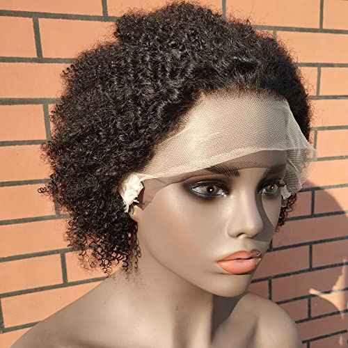 Short Bob Pixie Cut Wig Human Hair Transparent 13X1 Lace Front Wigs Afro Kinky Curly Wig For Black Women Brazilian Wig