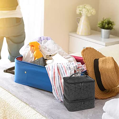 Nail Polish Storage Organizer Bag - Holds 30 Bottles, Black