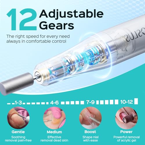 COSLUS C50 Cordless Nail Drill - 12-Speed LED Display
