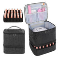 Nail Polish Storage Organizer Bag - Holds 30 Bottles, Black