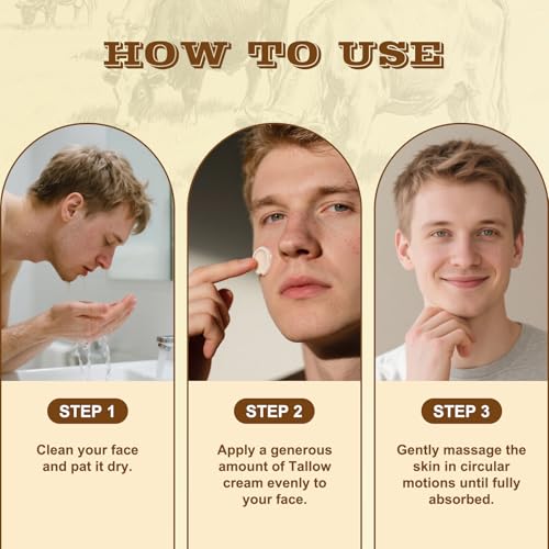 Beef Tallow for Skin, Grass Fed Beef Tallow Honey Balm for Men, Honey Face Moisturizer Skin Care for Face and Body, Hydrating Anti Aging, Unscented, Christmas Gifts for Women & Men, 2oz