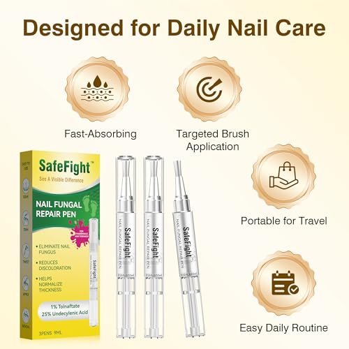 SafeFight Toenail Fungus Treatment Extra Strength - 3PCS Nail Repair Pen with 25% Undecylenic Acid
