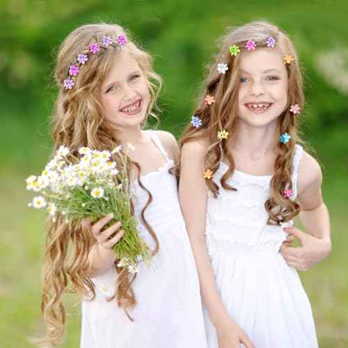 Mini Flower Hair Clips 100Pcs, Small Hair Clips Mini Claw Clips Cute Jaw Clips Hair Pins Hair Barrettes Hair Accessories for Women Girls Kids Teens