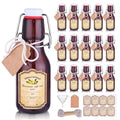 16-Pack 5oz Brown Swing-Top Glass Bottles for Vanilla Extract & Liquids