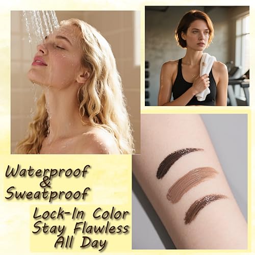 Tattoo Easy Peel Off Eyebrow Gel Brown Eyebrow Tattoo Peel Off Brow Color for Women Easy to Use Last up to 3 Days Waterproof & Transfer-proof (101-Brown)
