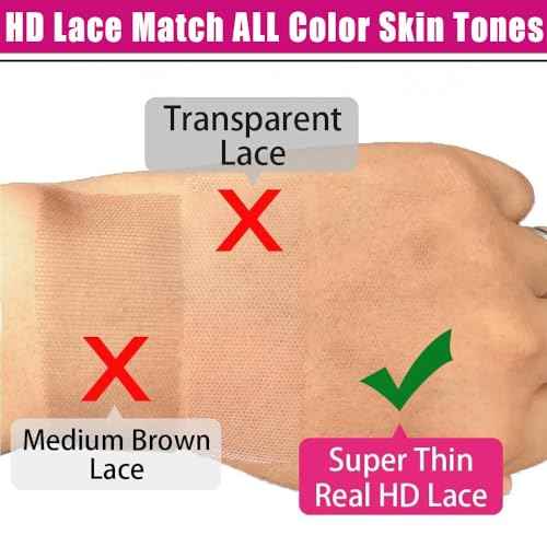 13x6 Real HD Lace Frontal, 0.11mm Ultra-Thin Skinlike Invisible Swiss HD Lace Frontal Pre Plucked with Baby Hair Brazilian Virgin Hair Ear to Ear 13x6 Lace Frontal Human Hair 20 Inch