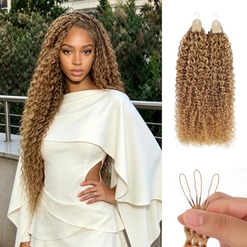 Water Wave Crochet Human Hair 18" - 60g Pre-separated Honey Blonde
