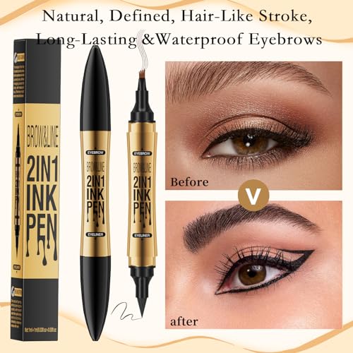 3-in-1 Eyebrow & Eyeliner Pen - Waterproof, Long-Lasting