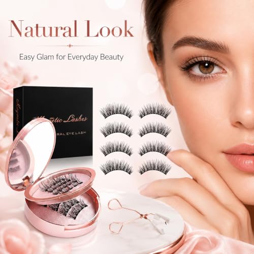 Magnetic Eyelashes with Applicator - 4 Pairs Reusable 3D Lashes