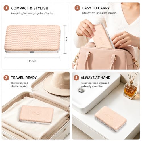 12-Piece Stainless Steel Manicure Set with Travel Case