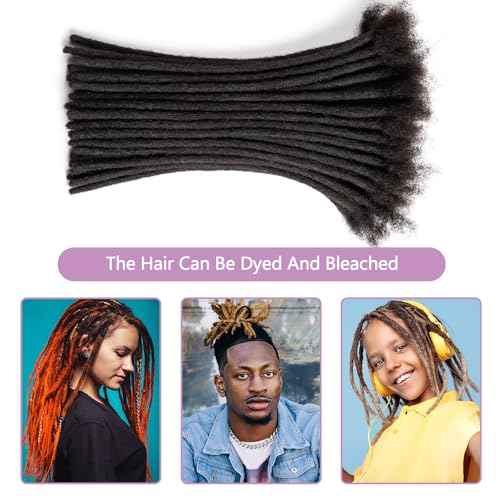 Originea 0.4cm and 0.6cm 0.8cm Width Options 6-18 Inch 100% Human Hair Loc Extension Full Handmade Permanent Locs Can Be Dyed and Bleached for Women Men Kids Dreadlock Extensions Real Human Hair