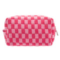 Checkered Makeup Bag Small Cosmetic Pouch Travel Organizer