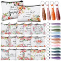 Hillban 32 Pcs Canvas Cosmetic Bag Bulk with Inspirational Quotes