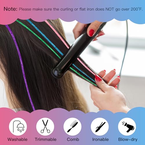 Hair Tinsel Kit 20 Colors 4000 Strands 47 Inches