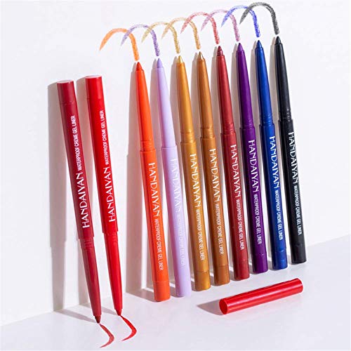 20 Colors Waterproof Eyeliner Pencil Set - Retractable