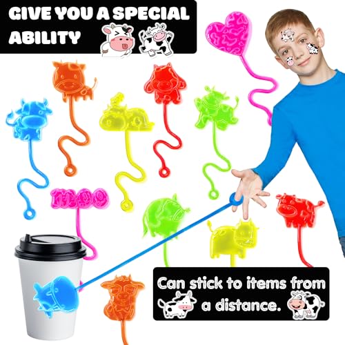 48 Pc Cow Party Favors - Stick Hands & Temporary Tattoos
