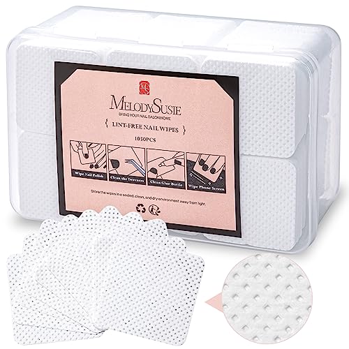 MelodySusie Lint-Free Nail Wipes - 1050 Pack Absorbent Gel Polish Remover Pads
