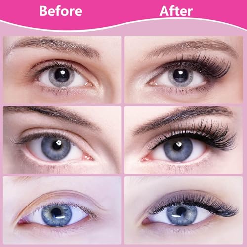 6 Pcs Self Adhesive Eyelashes, Reusable Self Adhesive Eyelashes, No Glue Eyelashes and Easy to Put On, Reusable Adhesive Eyelashes Natural Look