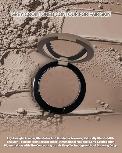 Cool Toned Contour Palette - Matte Face Sculpting Powder with Brush