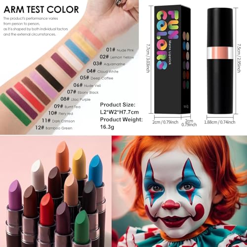 Black Body Paint Stick, Foundation Cream Makeup, Face and Body Paint for Halloween Joker Zombie Vampire Skeleton Skull Special Effects Mime Makeup (07# Black)