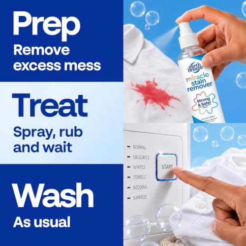 Earth Breeze Miracle Stain Remover Spray - Multi-Purpose Safe Laundry & Surface Cleaner, 4 fl oz