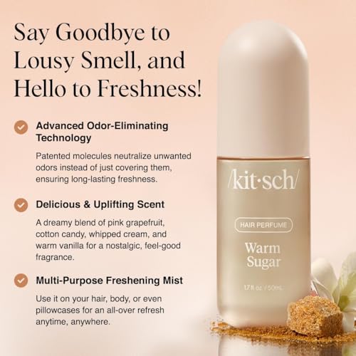 Kitsch Warm Sugar Hair Perfume & Body Mist - Odor-Eliminating Spray (50ml)