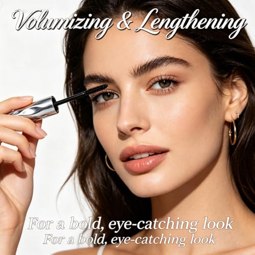 Cuztonc Waterproof Volumizing Mascara - Lengthening, Clump-Free, Smudge-Resistant
