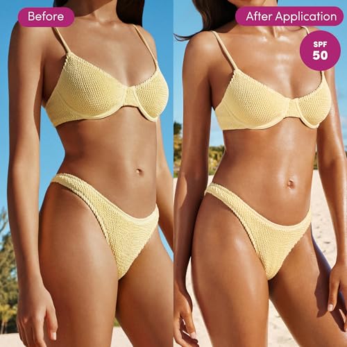 Coco & Eve Body Highlighter SPF 50 ? Shimmer Sunscreen, Broad Spectrum Sun Protection, Lightweight Serum-Like Lotion with Pearlescent Minerals & Vitamin E for Hydrated & Glowing Skin, 5.07 Fl Oz