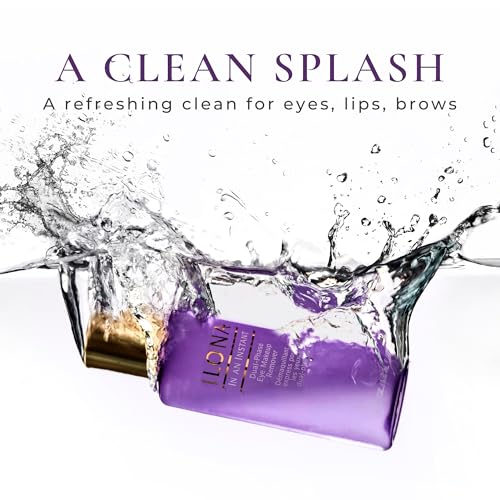 ILONA In an Instant Eye Makeup Remover | Dual-Phase, Oil-Free Cleanser for Waterproof Makeup | Gentle, Hydrating, Ophthalmologist-Approved | For Sensitive Eyes & All Skin Types | 4.0 oz