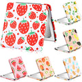 Vicenpal Compact Mirror Small Pocket Fruit Design Mini Magnifying Portable Makeup Compact PU Leather Double Sidepocket Mirror for Women Party Gift Baby Shower(Square Style)