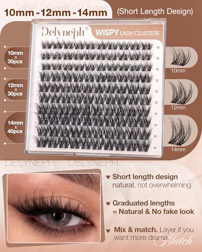 Wispy Lash Clusters 10mm 12mm 14mm Natural Fluffy Eyelash Extensions