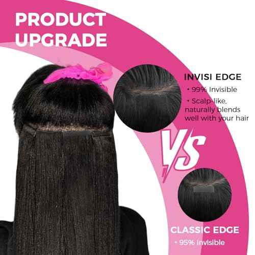 Lashey Invisi Edge Tape in Hair Extensions Human Hair, Natural Black 16 inch 50g 20pcs Body Wave Injected Tape in Hair Extensions Invisible Real Virgin Human Hair For Women