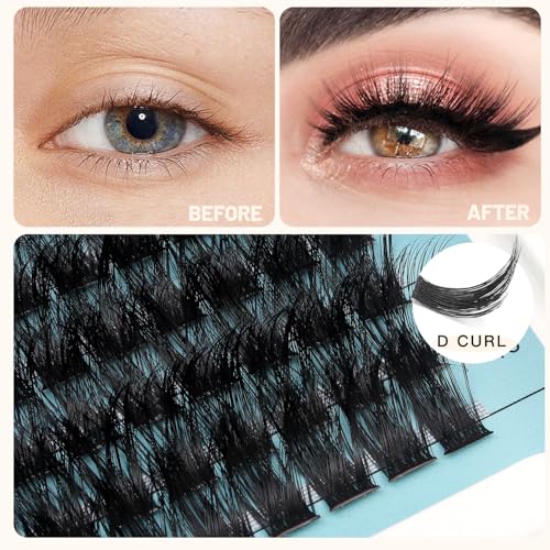 D Curl Cluster Lashes 192-Pack Mixed Lengths 8-14mm