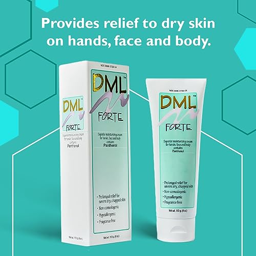 DML Forte Skin Care- Super-Hydrating Hand, Face, and Body Moisturizer/Hypoallergenic Face Moisturizer for Dry and Cracked Skin/Gentle Moisturizing Cream Safe for Faces and Sensitive Skin / 4 oz