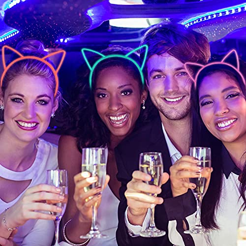 Glow in the Dark Cat Ear Crown for Birthday & Halloween Parties
