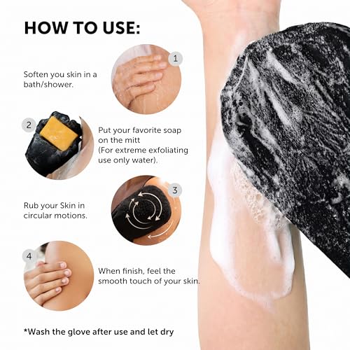 Valitic Exfoliating Gloves - Korean Spa Body Scrubber Mitt Pair
