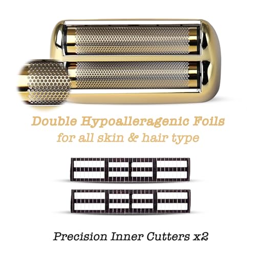 1Pack Golden Pro Replacement Foil and Cutters for Babylis FXFS02 Series MetalFX Double Foil Shavers