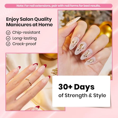 Beetles 8-in-1 Clear Builder Gel for Nails, Long-Lasting Nail Extension & Strengthening