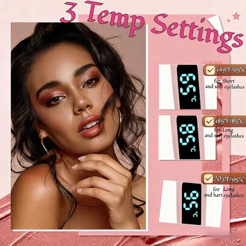 Heated Eyelash Curler - 3 Temperature Settings, USB Rechargeable