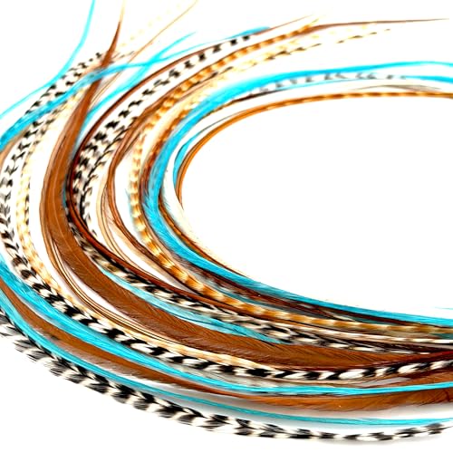 Rooster Feather Hair Extensions 50 Pack - 9-14 Inch