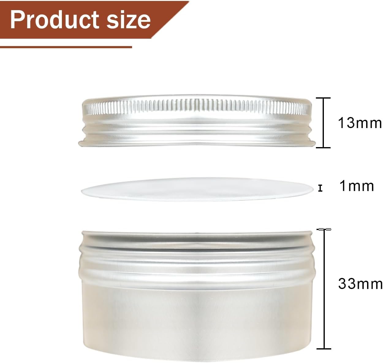 LIYAR 3 oz Tins with Lids, 40 Pack Aluminum Jars 3 oz Tin Salve Tins Refillable Containers With Screw Top and Labels for Salve,Candle,Spices or Balms(Silver)