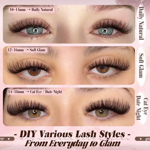 Dark Brown Lash Clusters 80D Fluffy D Curl 10-18mm